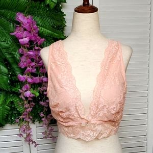 ADORE ME Peachy Pink Lace Bralette Size XL